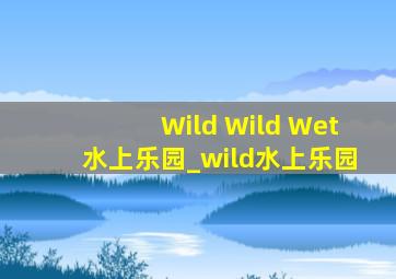 Wild Wild Wet水上乐园_wild水上乐园